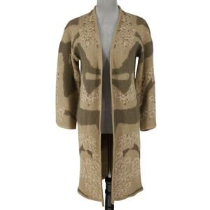 Skies Are Blue Sweater Womens Size XS Beige Brown Open Front Cardigan New